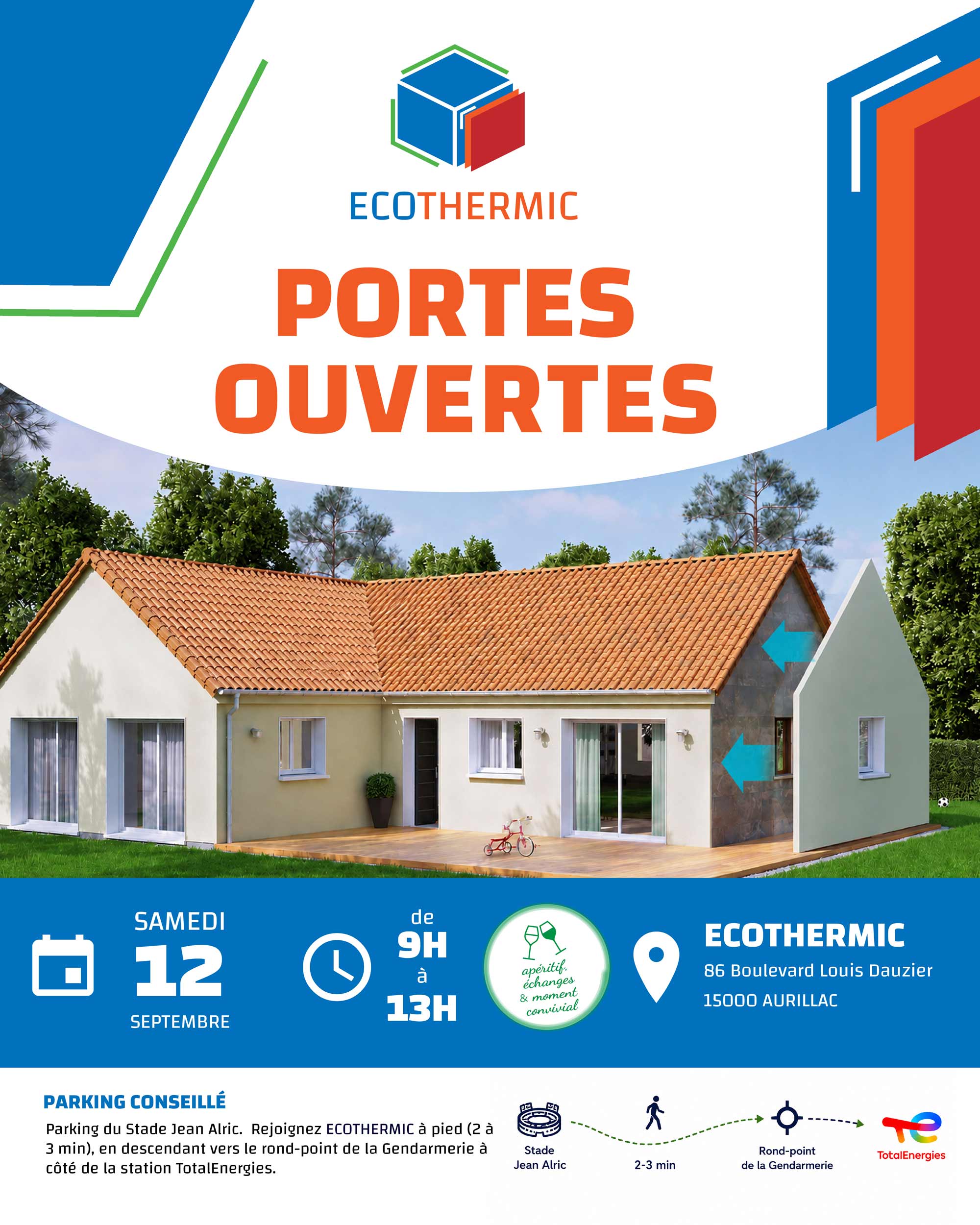 Samedi 12 septembre de 9 h à 13 h, Ecothermic vous ouvre ses portes pour une matinée d’échanges et de présentation de nos solutions d’isolation par l’extérieur.