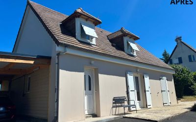 Chantier d'isolation par l'extérieur réalisé à Roannes-Saint-Mary par Ecothermic