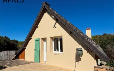 Junhac : isolation par l'exterieur d'une maison par Ecothermic, un projet de rénovation globale accompagné par SOLIHA