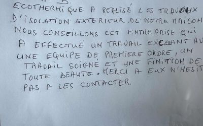 Avis client Ecothermic Cantal Aurillac