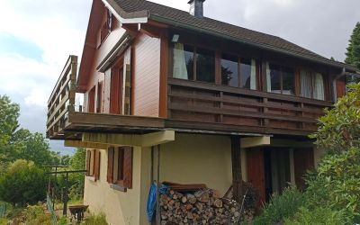 Réalisation par Ecothermic Aurillac d'une isolation par l'extérieur à Murat le Quaire dans le Puy-de-Dome